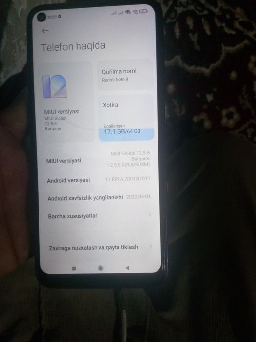 Redmi not 9 telifon