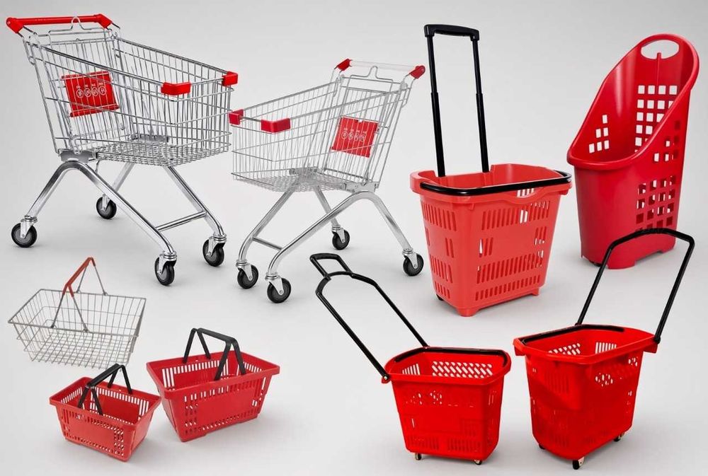 Тележки для покупателей продуктовых магазинов и минимаркетов