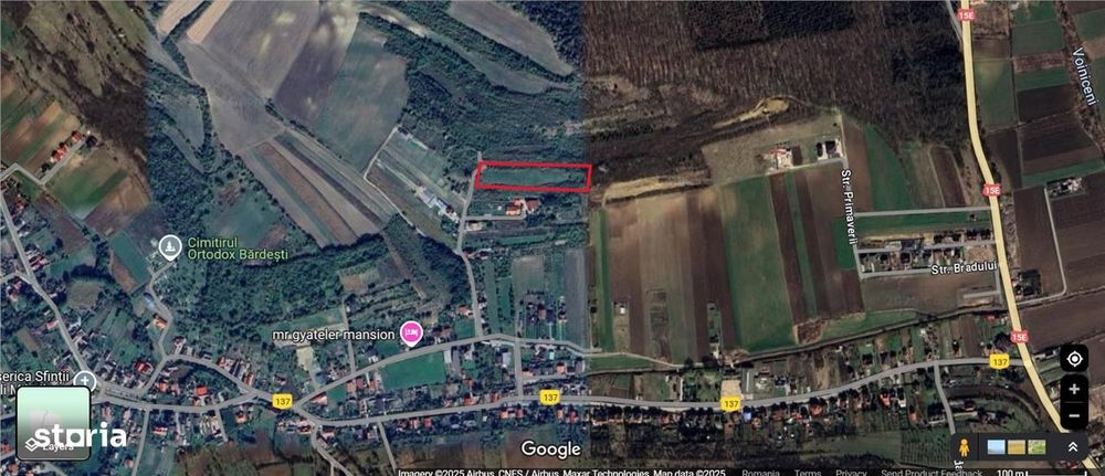 Teren 6350 mp in Bardesti , pozitie buna,  drum acces, priveliste supe
