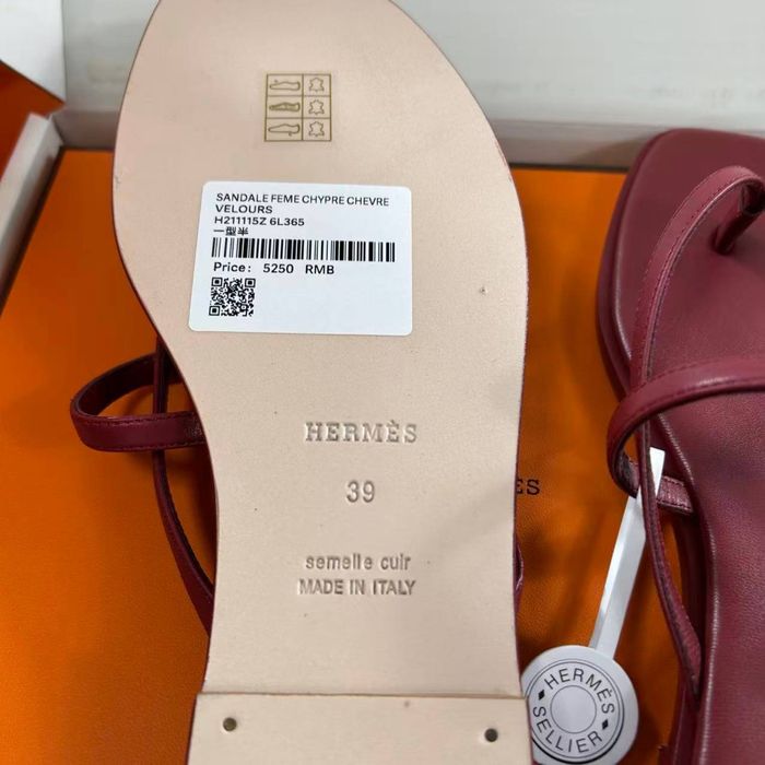 Hermes Miss Sandal Burgundy