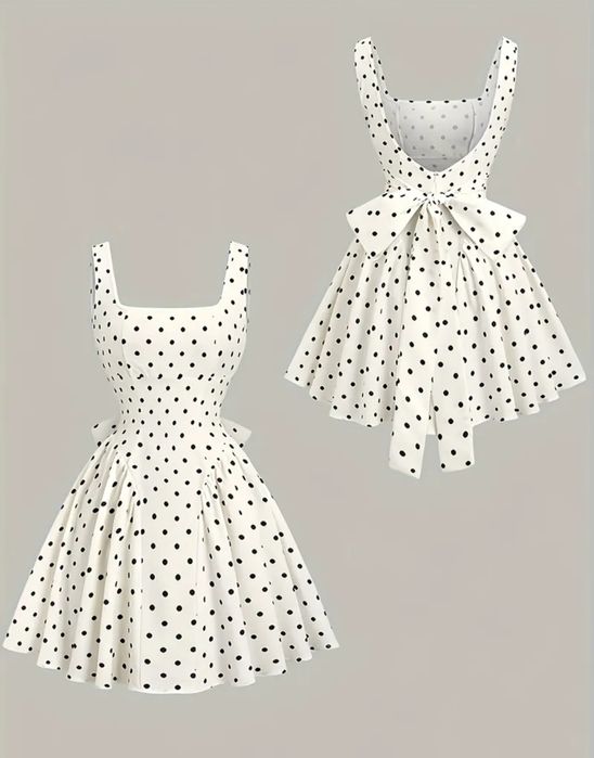 Летнее платье в горошек