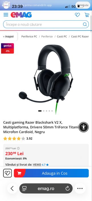 Casti gaming Razer Blackshark V2 X,