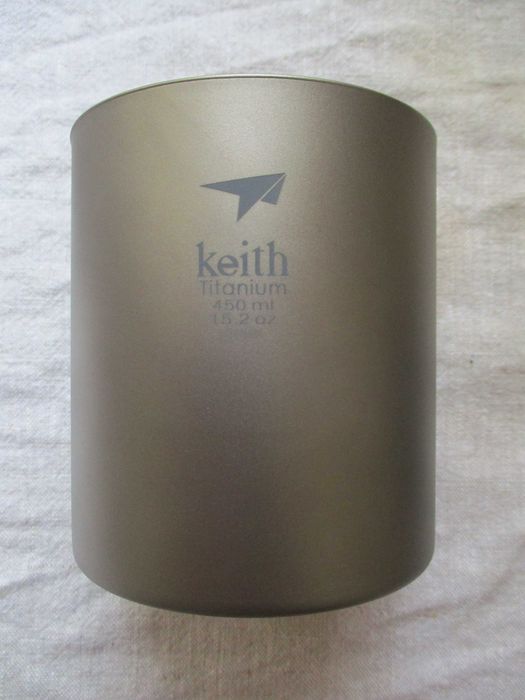 Keith Titanium, cană cu pereți dubli și capac, din titan, 450 ml