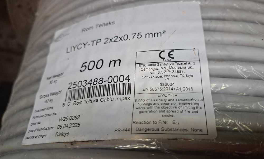 Cablu ecranat de comandă și control — LiYCY TP — 2x2x0.75