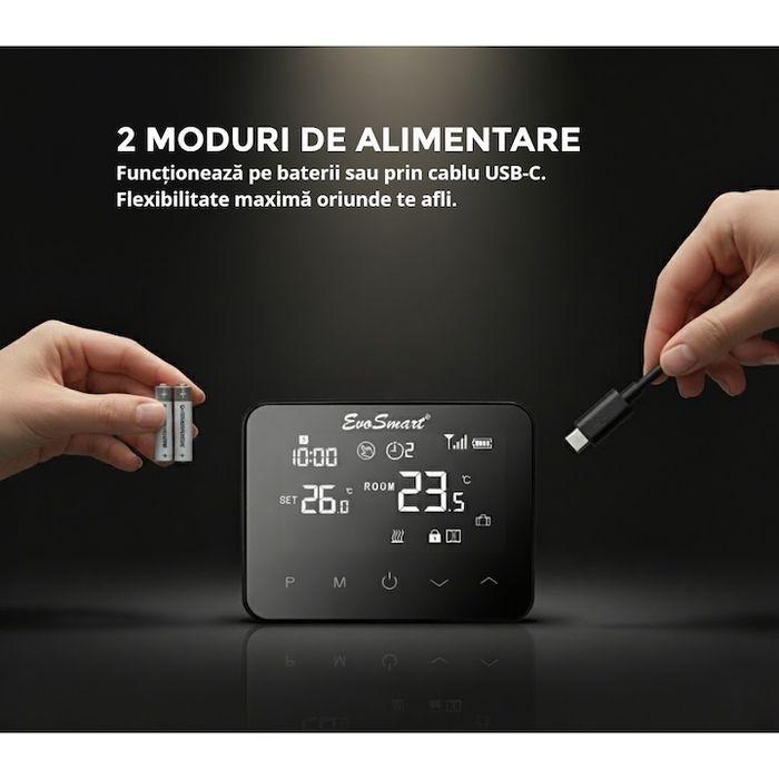 Termostat de ambient inteligent EvoSmart WT-20,WI-FI