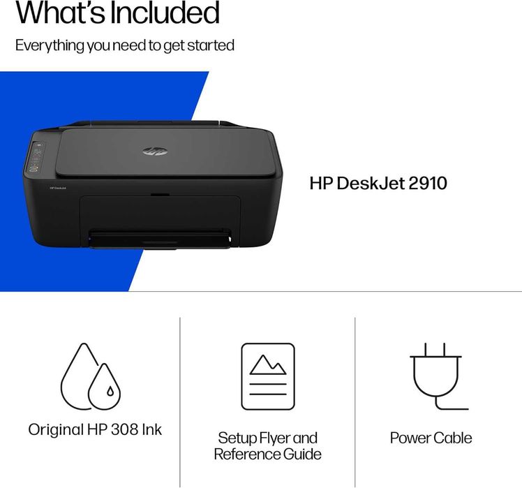 Многофункционален принтер HP DeskJet 2910, безжичен, цветен