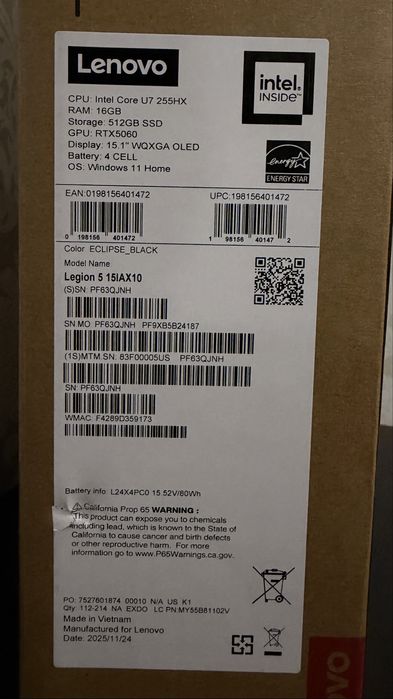 Lenova legion 5 (15IAX10)