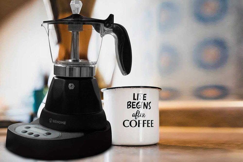 Електрическа програмируема кафе машина BEHOME Moka 3 чаши с таймер