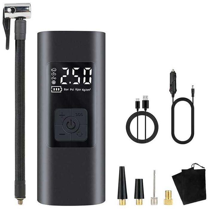 Акумулаторен компресор,150 PSI,тегло 0,5 кг., литиева батерия 6000 mAh