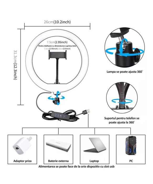 Lampa circulara Ring Light 120 Led