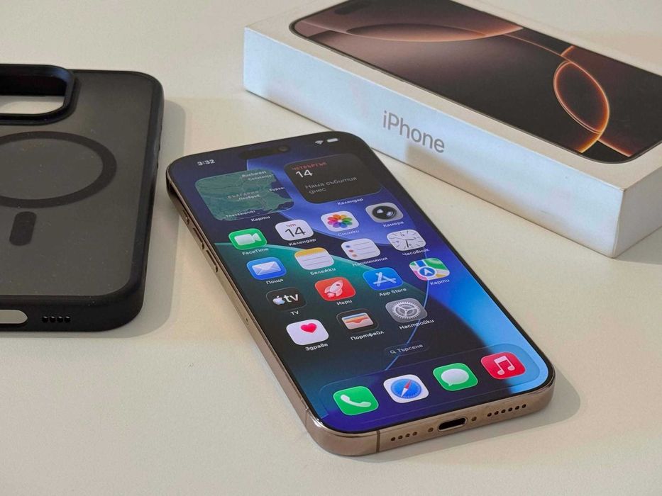 Бартер! iPhone 16 Pro Max 256GB Desert Titanium (Златен) 91% Батерия.
