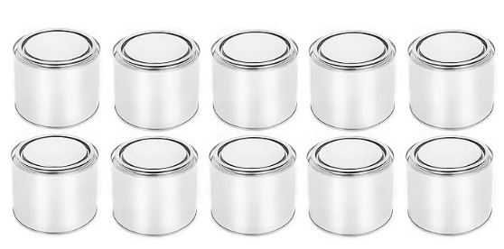 Vând set de 10 recipiente rotunde din tablă BenBow, 500 ml