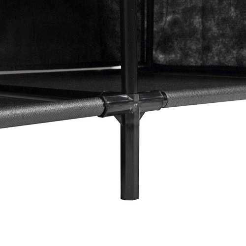 Сгъваем текстилен гардероб с 14 рафта и 2 закачалки 170х170х42см Черен