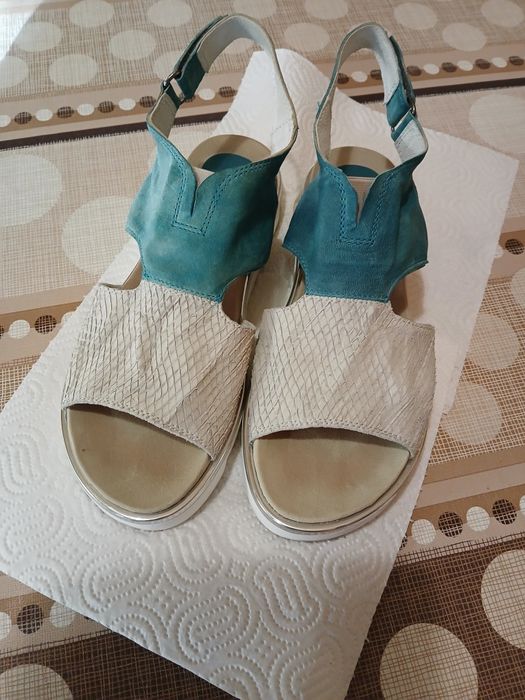 Дамски сандали на платформа- естествена кожа