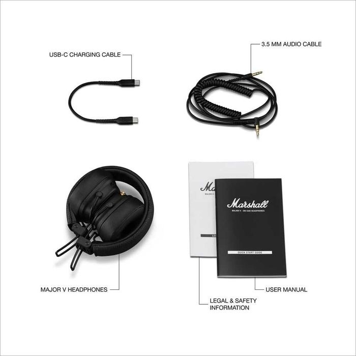 Marshall Major V On Ear безжични Bluetooth слушалки
