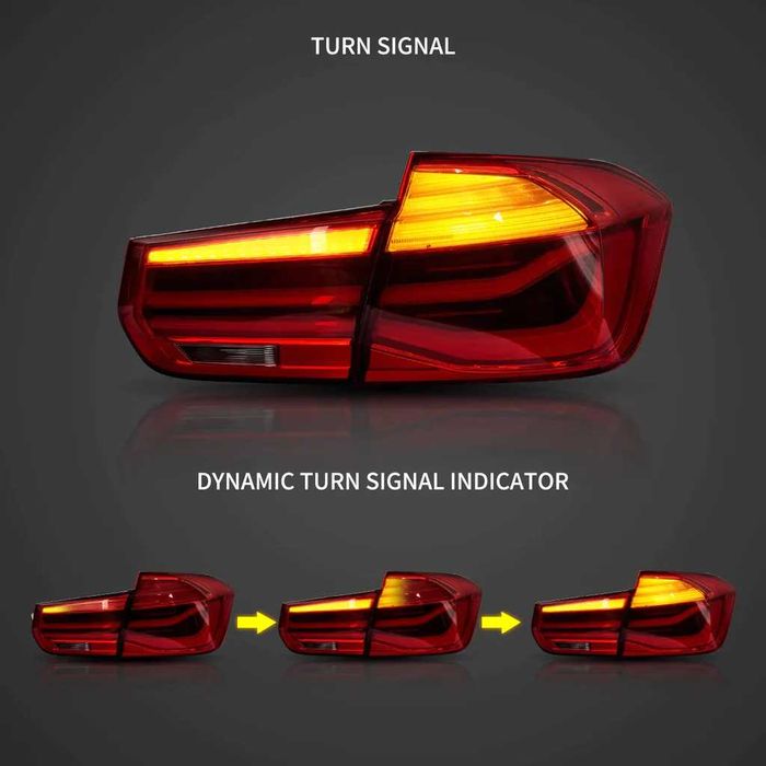 Set Stopuri Lampi LED BMW Seria 3 F30 Model LCI Facelift culoare Rosu