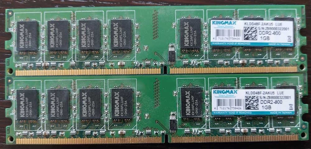 RAM DDR3 3 x 2 GB Samsung/ Hynix, DDR2 2 x 1GB Kingmax