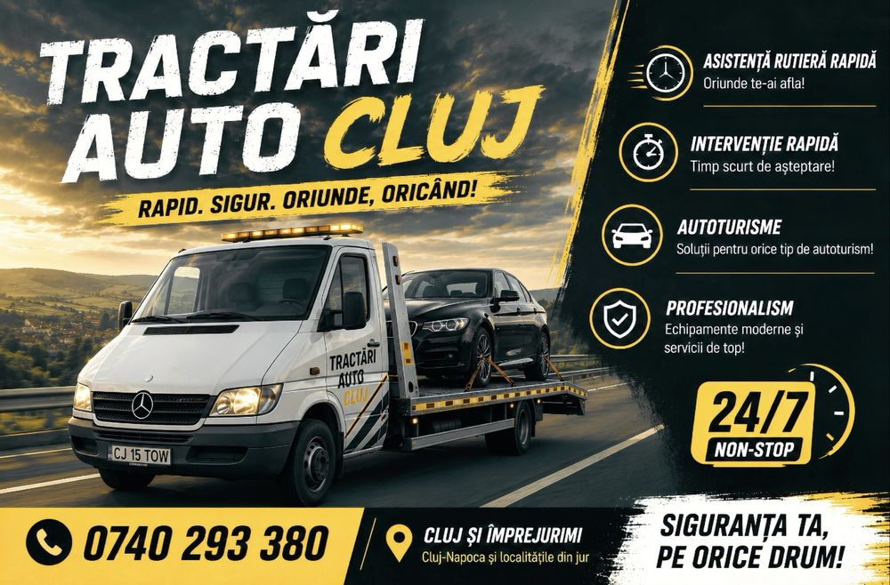 Tractări auto // Asistenta Rutiera // 24/24 // Non-Stop