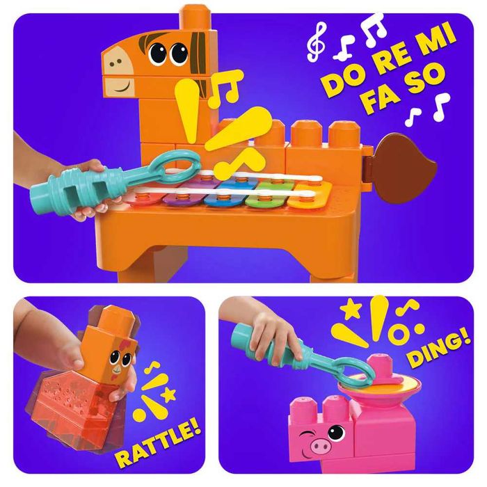 Музикален конструктор Mega Bloks Ферма 45 части