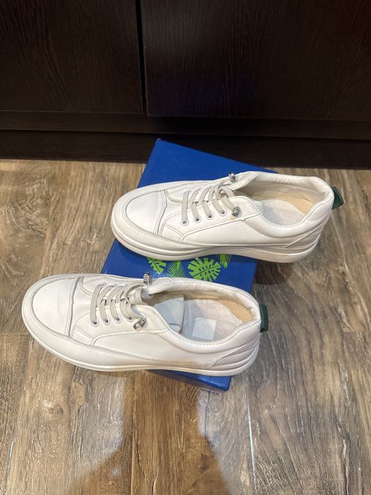 Кроссовки, кожа, белые, размер 38