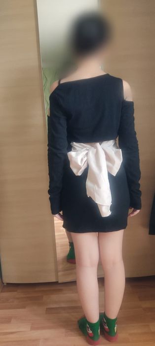 Платье- мини, трикотажное