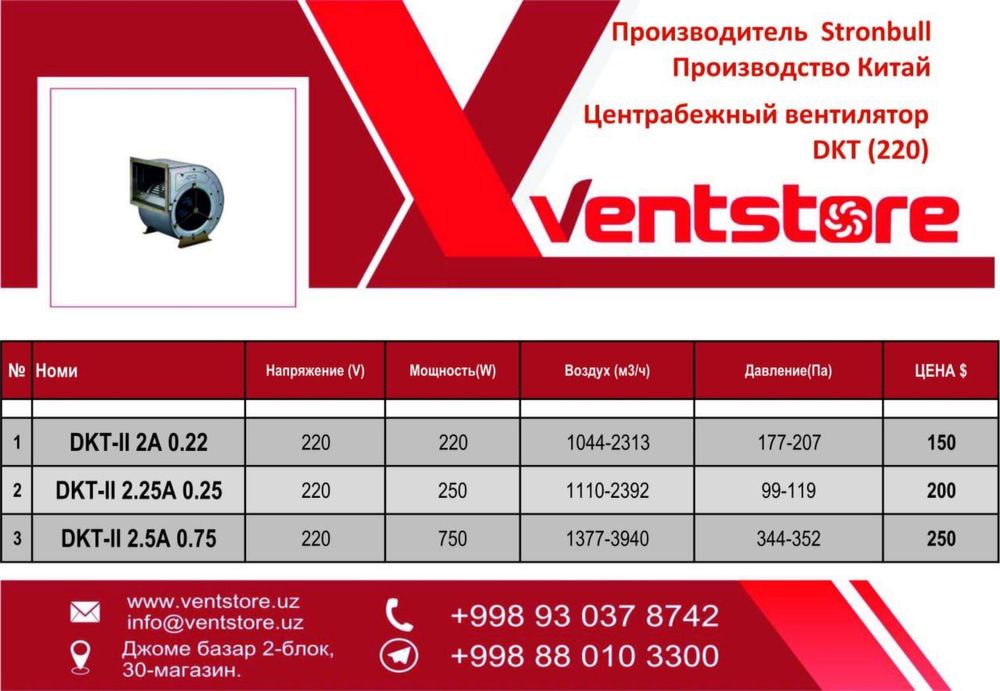 Канальный прямоугольный вентилатор-REC VentStore.uz