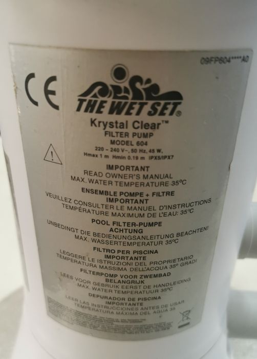 Pompă filtrare piscină Intex Krystal Clear Model 604 (2006 L/h)