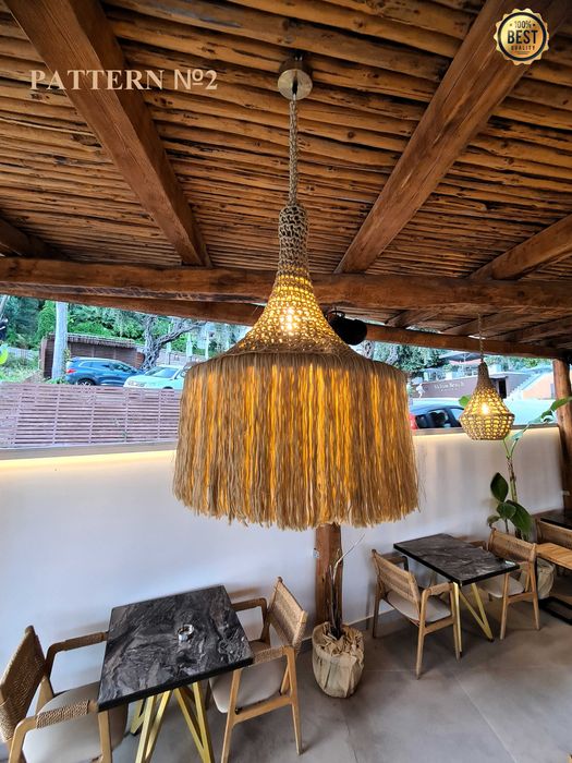 Ръчно плетени лампи в бохо стил за плажни заведения или ресторанти