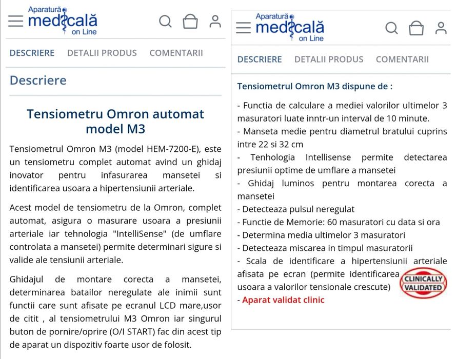 tensiometru de brat Omron M3, automat, impecabil