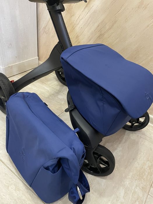 Детска Количка Stokke® Xplory® X + бебешки кош - цвят Royal Blue