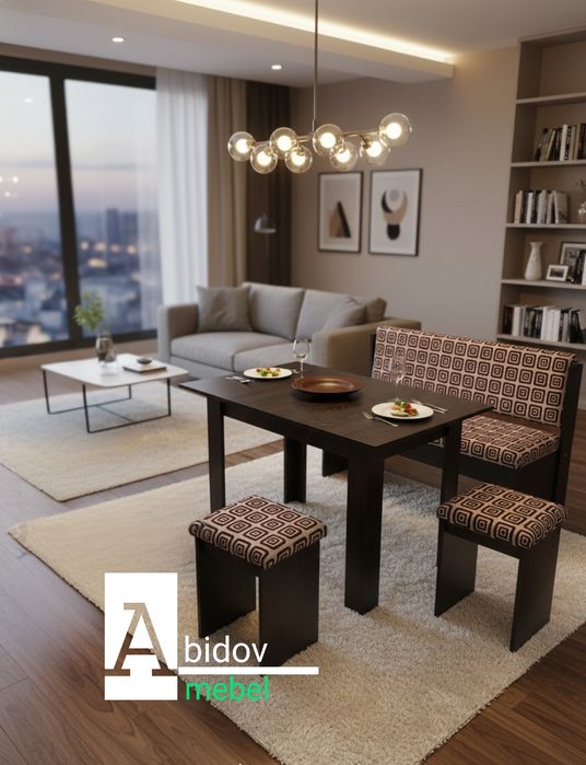 Современный кухонный комплект, гармонично и уютно.