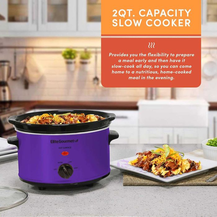 Elite Gourmet MST275XP Електрическа овална бавна готварска печка, регулируема температура, предястия сосове яхнии и дипове, 2.27 л