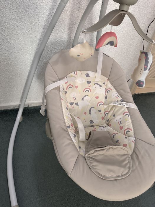 Leagan electric Wunderkid Side cu conectare la priza, Bej