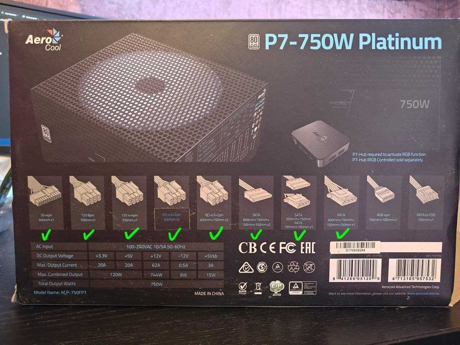 Блок питания Aerocool P7-750W