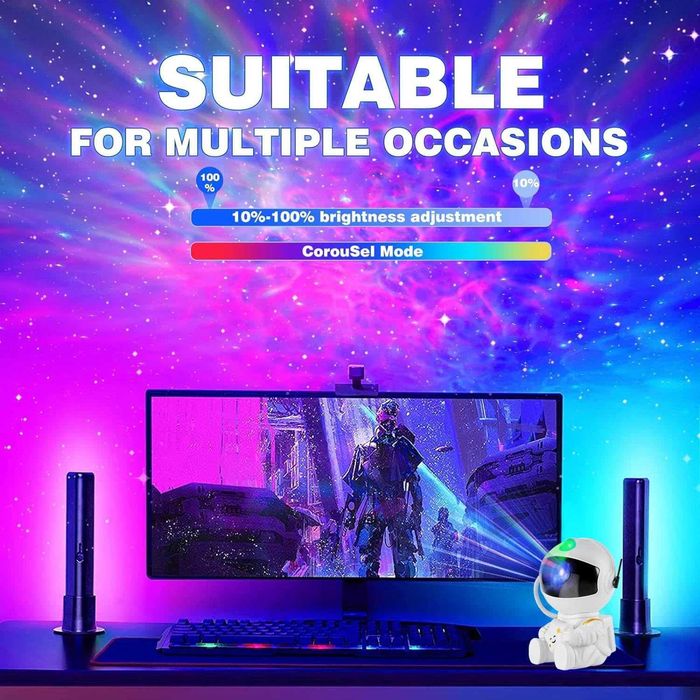 Звезден LED проектор астронавт Nebula Spaceman Light, дистанционно