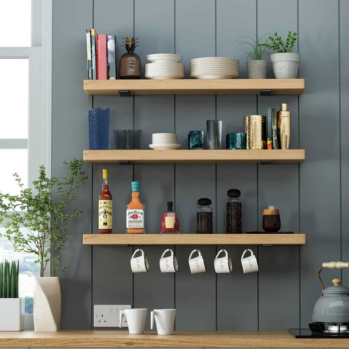 Suport polite, metalice pentru rafturi 15,20 sau 35x4cm, set de 2