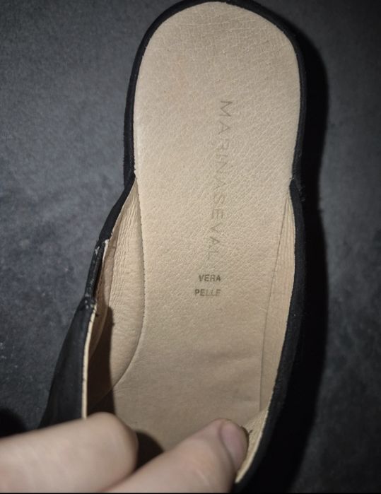 Papuci Marina Seval din piele și catifea !