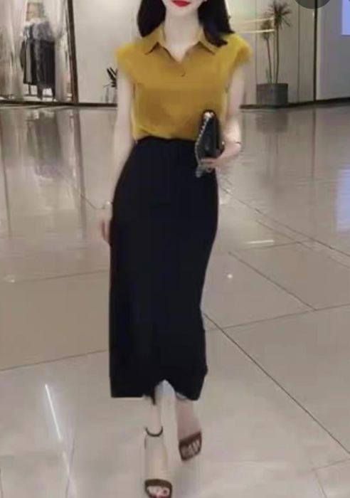 Рубашка горчичного цвета