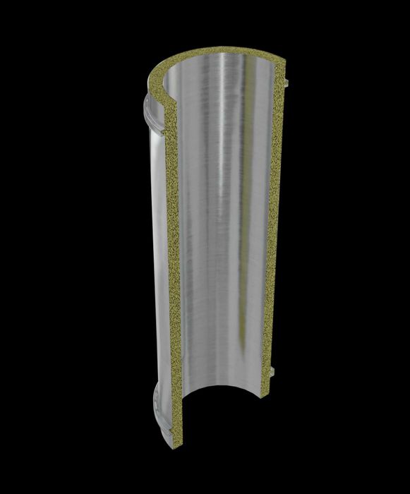 Coș de fum profesional inox dublu perete complet