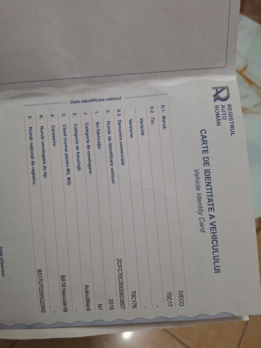 iveco daily 70c17 detarat 3,5t  basculabil