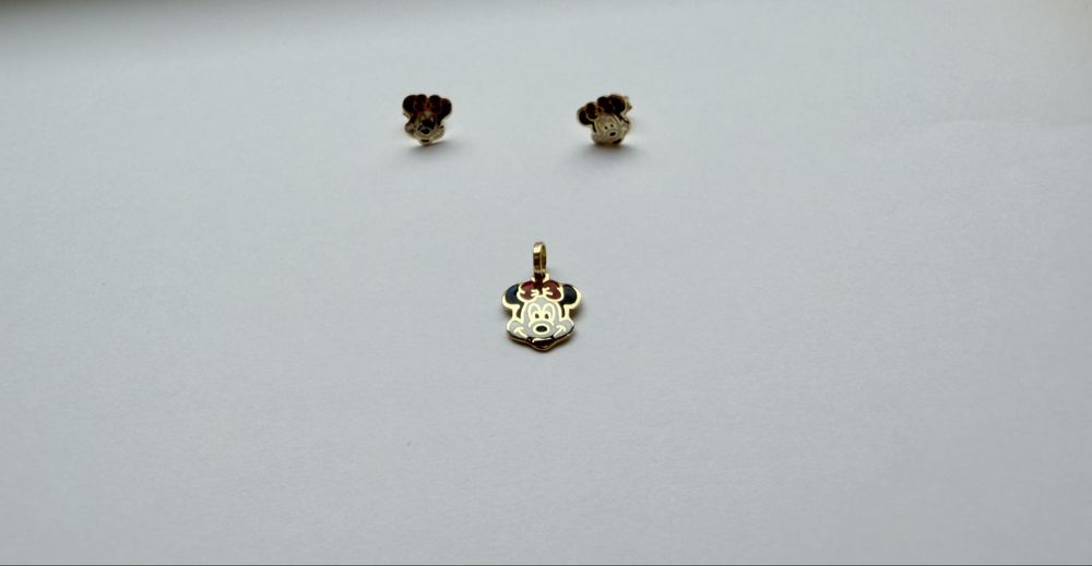 Vand aur nou 14k set  copii cercei si pandativ 2,32gr ( 500 lei /gram)