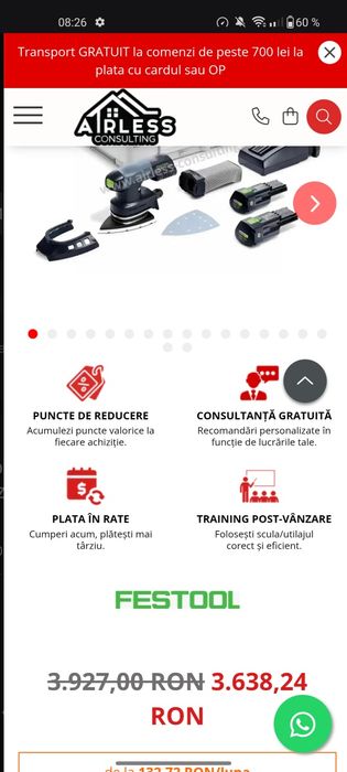 Șlefuitor Festool cu acumulator