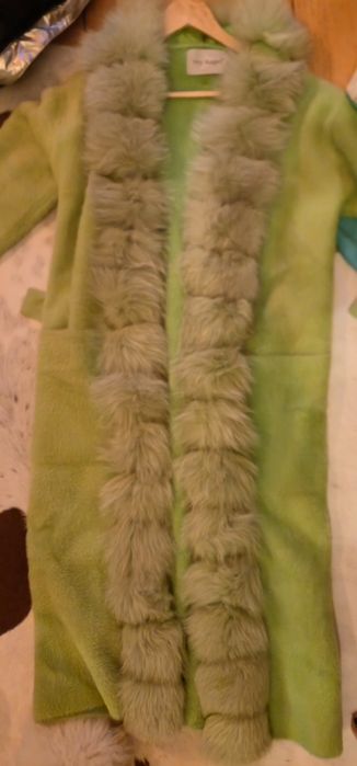 Палто-лисица/заек/лама-богат,пухкав косъм