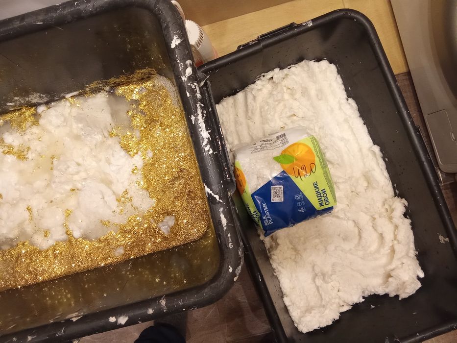 Жидкие обои. Монтаж