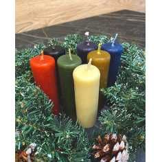 Свечи цилиндры восковые цветные