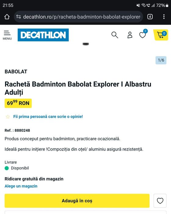 Rachete Palete Badminton Babolat NOI sigilate (ca Dunlop Yonex Head)