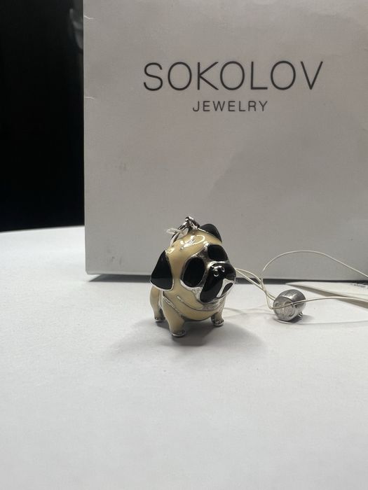 Кулон Мопс серебро
