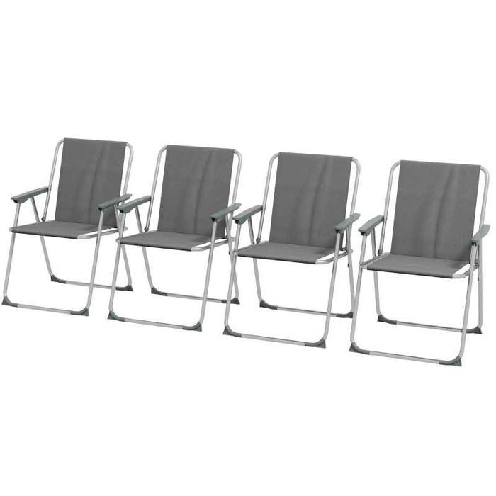 Сгъваеми 4 бр градински стола Outsunny, къмпинг стол, 53 см x 54 см x 76 см