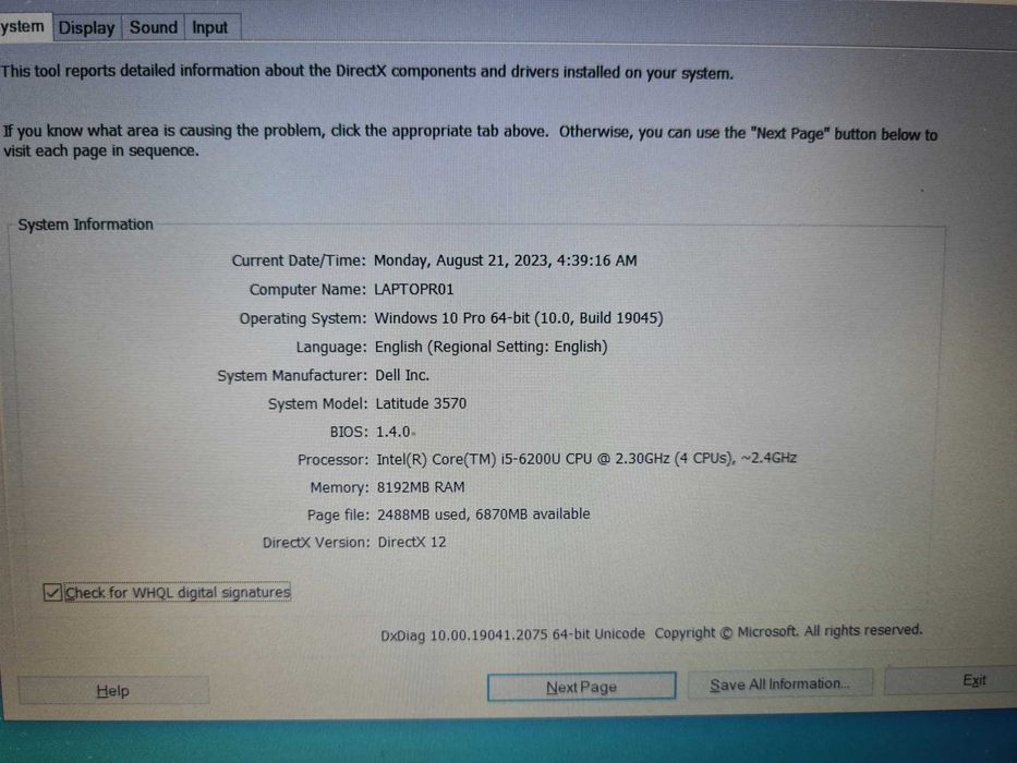 Dell 3570 i5 6200 8gb ram 1Tb Hard Magazin CashGen