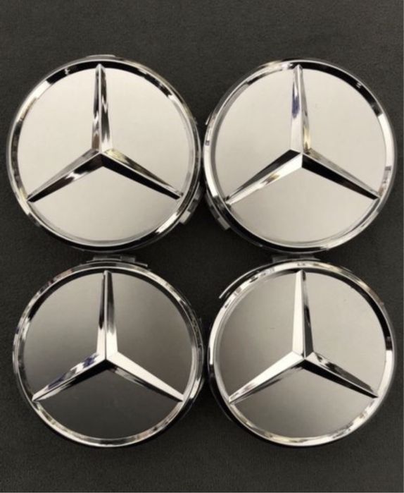 Set Capace Roti/Jante Aliaj Mercedes Albastru 75mm A C E S CLA/CLK